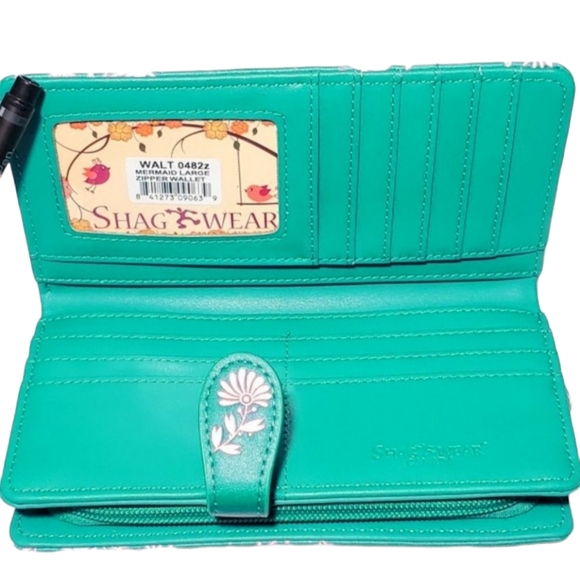 Mermaid Wallet NWT - Shagwear Teal Vegan Leather - Ladies Womens Gift Ideas - Picture 9 of 10